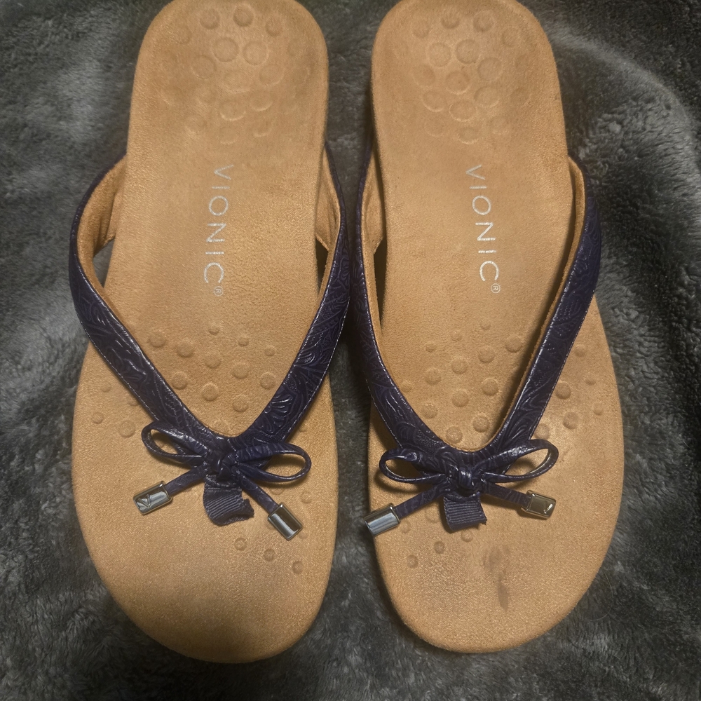 Vionic Women's Navy and Tan Sandals